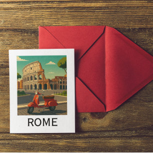 Carte Postale Rome Minimal Italie Colisée Voyage Vintage