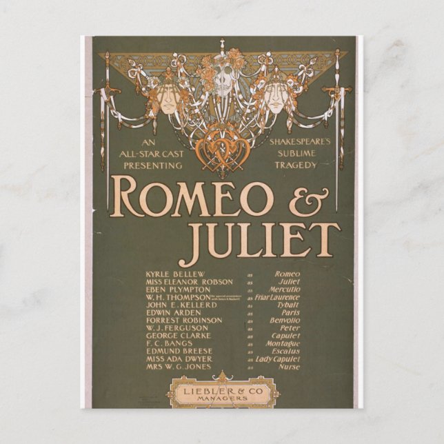 Carte Postale Romeo & Juliet, Théâtre rétro 'Liebler & Co' (Devant)