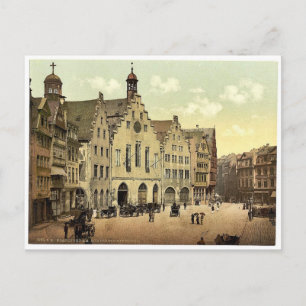 Carte Postale Romerberg avec Romer, Frankfort sur Main (c.-à-d. 