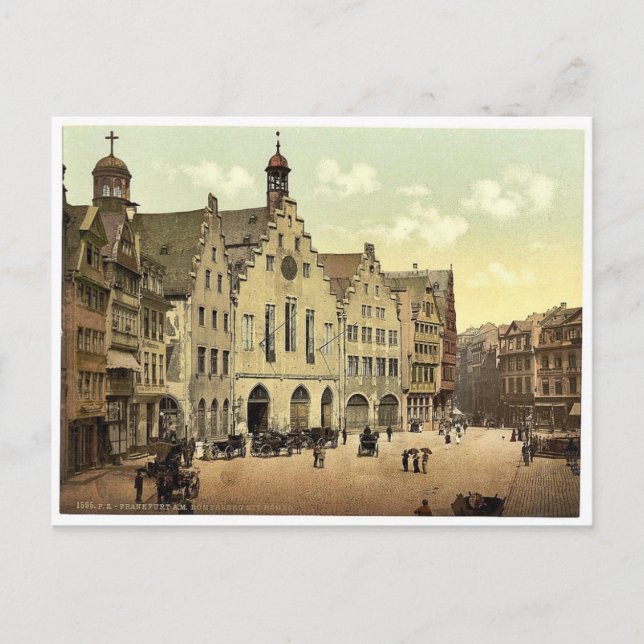Carte Postale Romerberg avec Romer, Frankfort sur Main (c.-à-d.  (Devant)