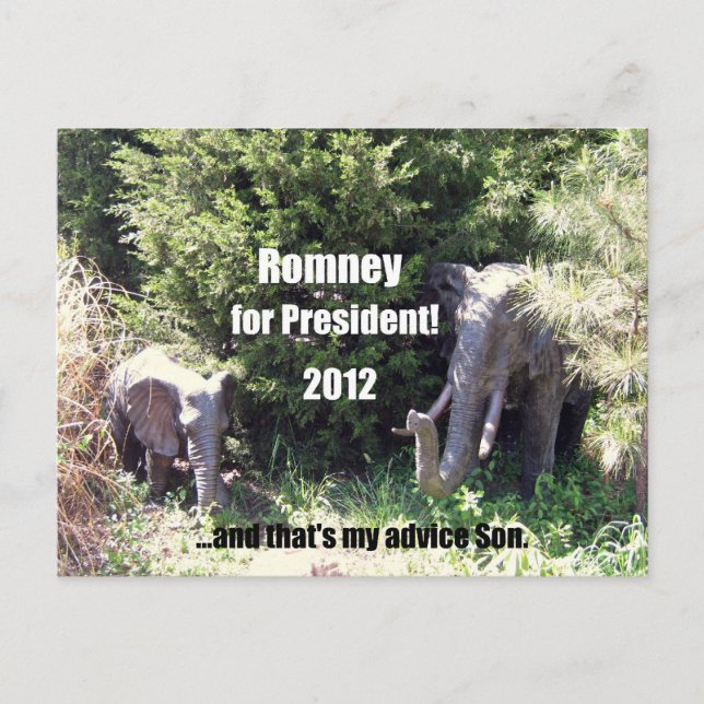 Carte Postale Romney à la présidence - 2012 (Devant)