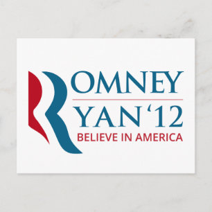 Carte Postale Romney / Ryan 2012 for US President and VP