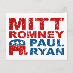 Carte Postale Romney Ryan Run Vote Win