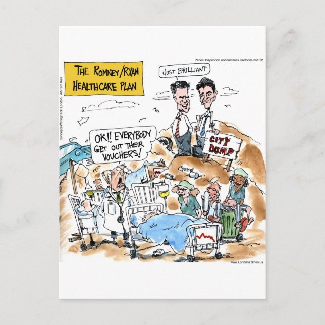 Carte Postale Romney/Ryan Soins de santé Drôle Cadeaux et Tee -  (Devant)