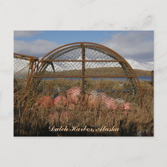 Carte Postale Rond Crabpot de crabe, havre hollandais, Alaska (Devant)