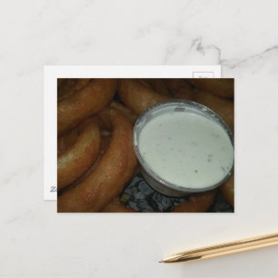 Carte Postale ronds d'oignon savoureux et sauce ranch