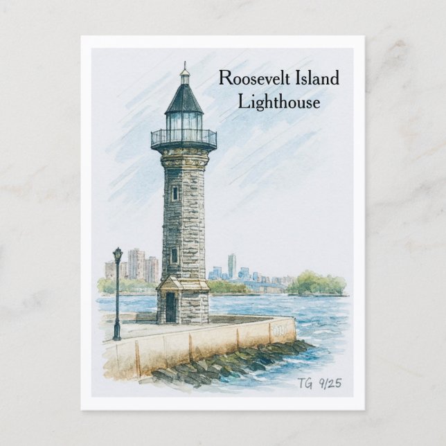 Carte Postale Roosevelt Island Lighthouse NYC Postcard (Devant)