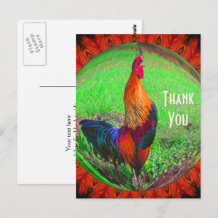 Carte postale Rooster Abstrait Nature Merci