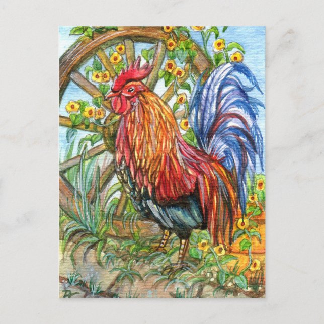 Carte Postale Rooster par Wheel Garden (Devant)