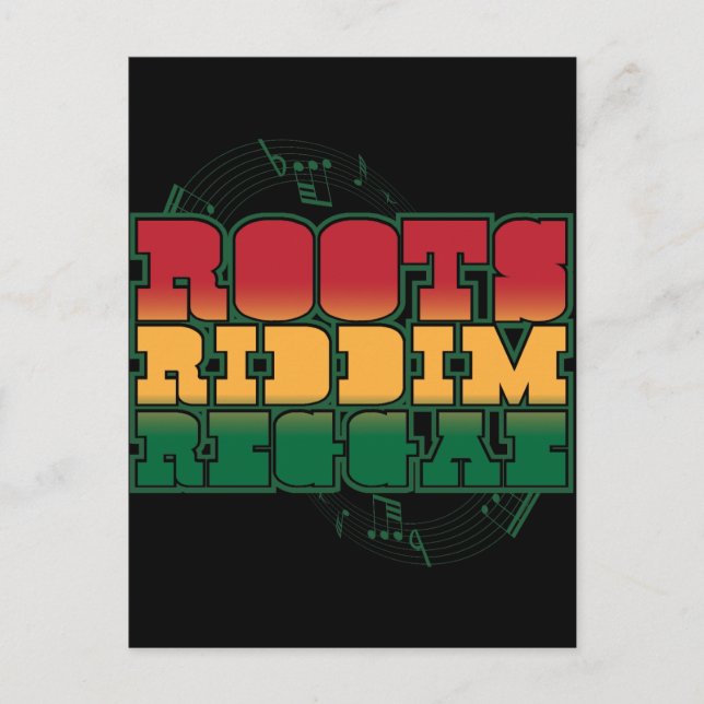 Carte Postale Roots Riddim Reggae (Devant)