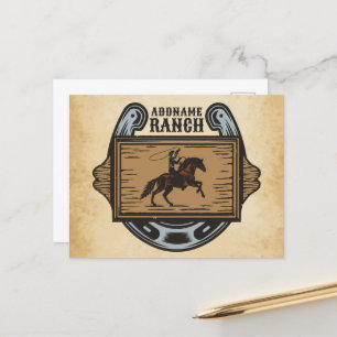 Carte Postale Roping Cowboy AJOUTER LE NOM Western Family Horse 