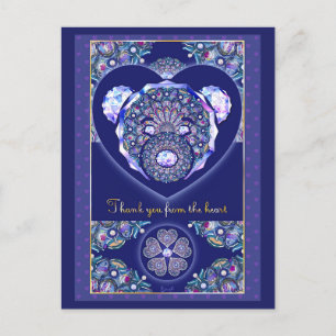 Carte Postale Rosace bleu ou rouge pour bébé&enfant