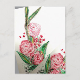 Carte Postale Rosas Rouges Asymétrique
