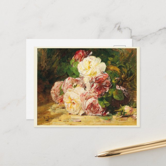 Carte Postale Rose (Devant/Arrière en situation)