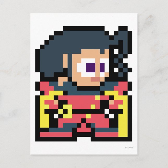 Carte Postale rose 8 bits (Devant)