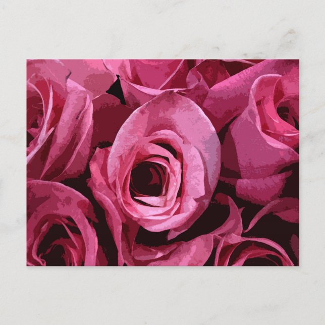 Carte Postale Rose Abstrait (Devant)