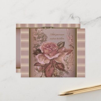 Carte Postale Rose antique (rose) Personnalisé