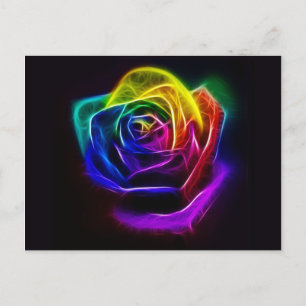 Carte Postale Rose Arc-en-ciel Abstrait