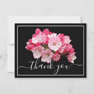 Carte Postale Rose/Blanc Laurel Black Back Merci noir