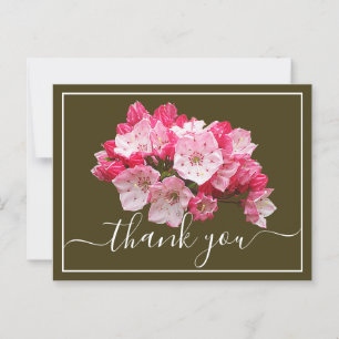 Carte Postale Rose/Blanc Laurel Olive Back Merci