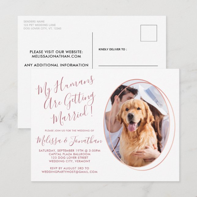 Carte Postale Rose budget Gold personnalisé animal de compagnie  (Devant / Derrière)