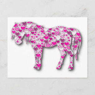 Carte Postale Rose - Cheval de Coeur