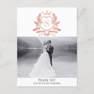 Carte postale Rose classique Gold Crest Mariage Me