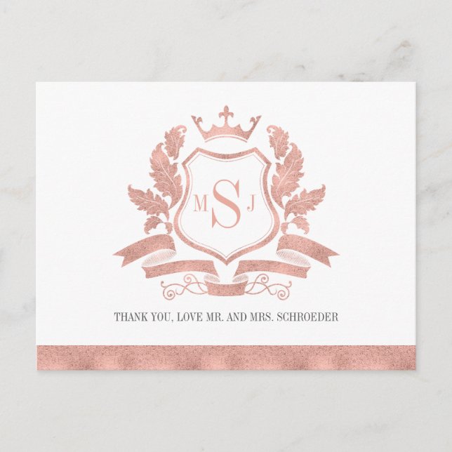 Carte postale Rose classique Gold Crest Mariage Me (Devant)