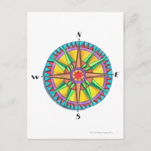 Carte Postale Rose Compass