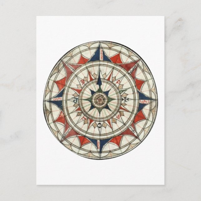 Carte Postale Rose Compass #5 (Devant)