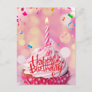 Carte postale rose de la coupe Wings Anniversaire