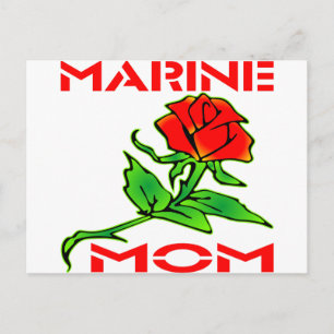Carte Postale ROSE de la maman marine USMC