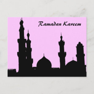 Carte postale rose de la mosquée Ramadan