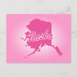Carte postale rose de l'Alaska