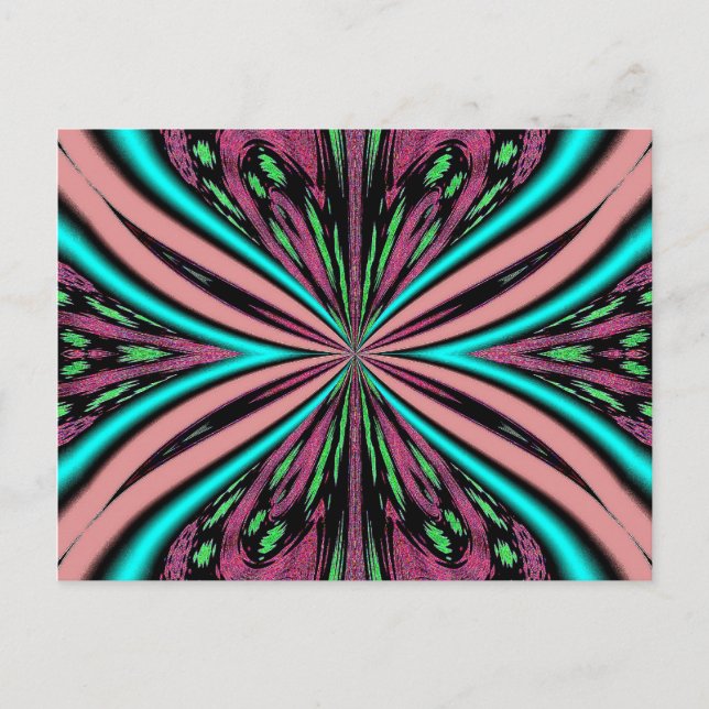 Carte postale rose de papillon (Devant)