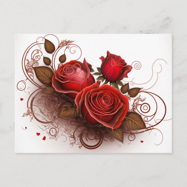 Carte postale Rose élégante (Devant)