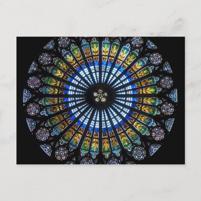 Carte Postale Rose en verre tendu à Strasbourg (Devant)
