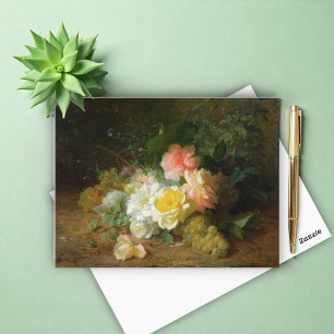 Carte Postale Rose et Raisins, Jules Médard