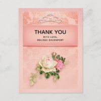 Rose floral avec un merci de la princesse au diadè