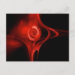 Carte Postale ROSE FRACTAL, rouge