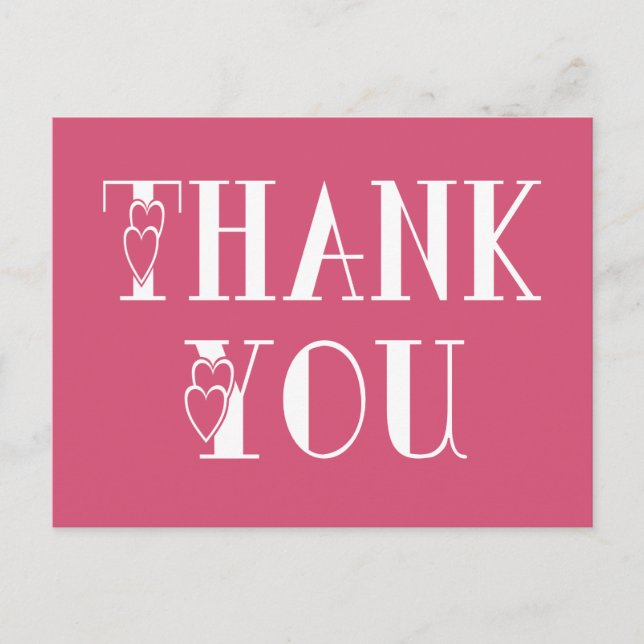 Carte postale Rose Fuchsia Merci (Devant)