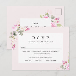 Carte Postale Rose Garden Floral Wedal RSVP Reply Card