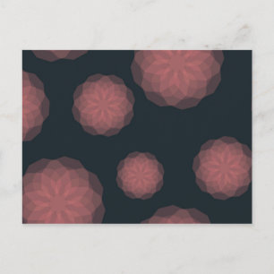 Carte Postale Rose, géométrique, cool, abstraction fleur tendanc