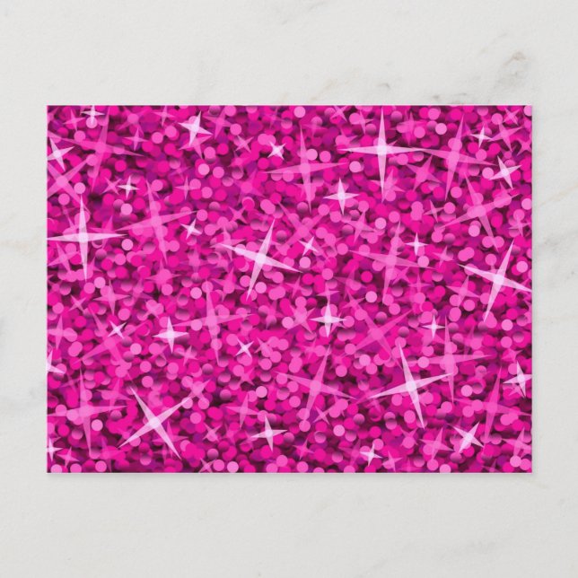 Carte postale rose Glitz (Devant)