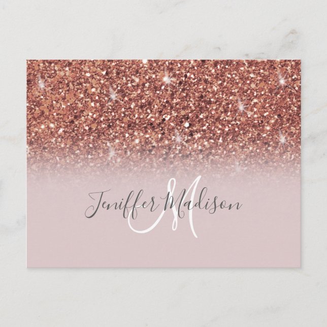 Carte Postale Rose Gold Glitter Drips (Devant)