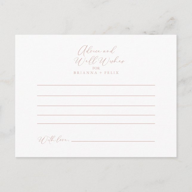 Carte Postale Rose Gold Idyllic Stylish Mariage de calligraphie (Devant)