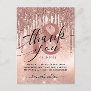 Carte postale Rose Gold Merci 18e anniversaire