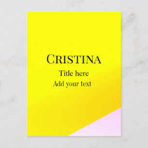 Carte Postale rose jaune abstrait ajouter nom titre texte motif 