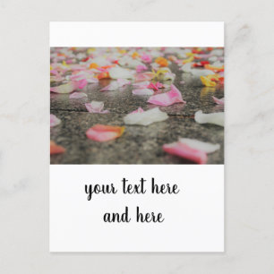 Carte postale rose Mariage pétale - Enregistrer la