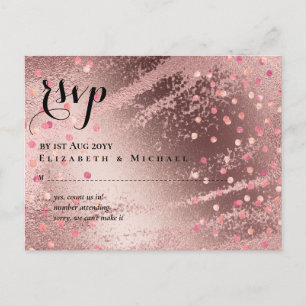 Carte Postale Rose moderne Gold tendance Mariage budget